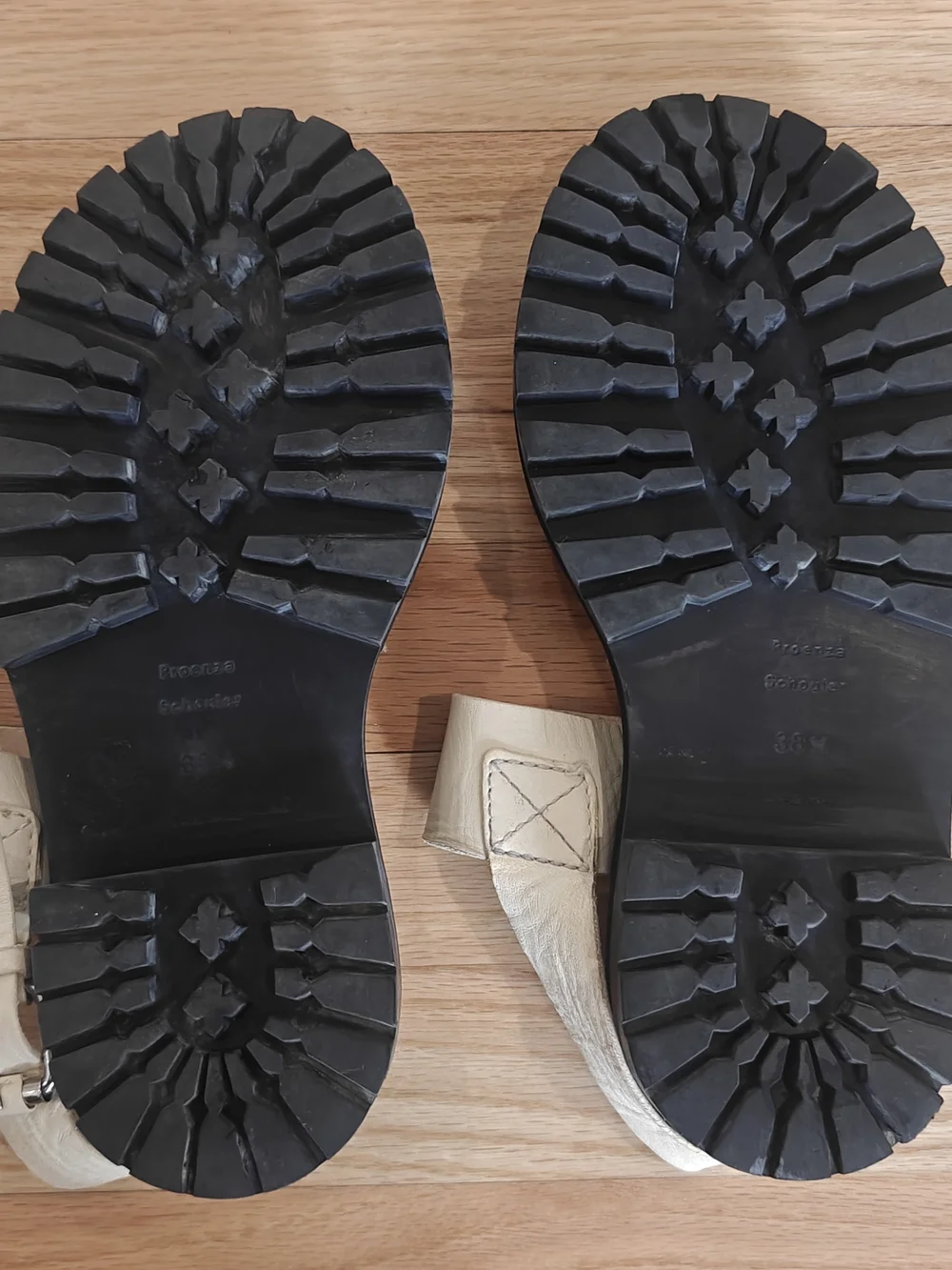 Proenza Schouler Lug-Sole Leather Sandals - Cream Color